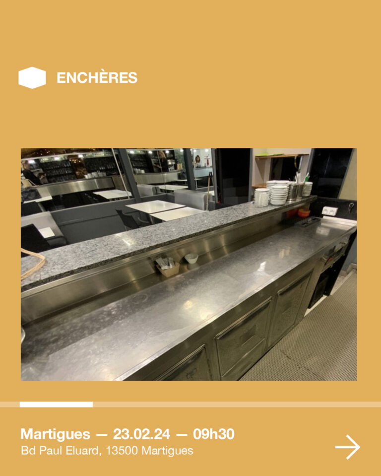 VENTE AUX ENCHÈRES — Materiel de restauration — 23/02 à  09H30